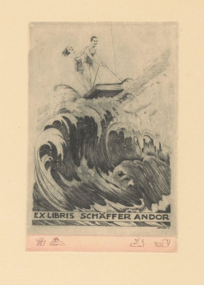 Ex libris de Andor Schäffer Ex libris Schäffer Andor (título sobre objeto) de Kornél Révész