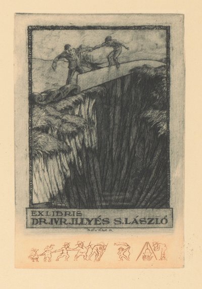 Ex libris es Illyés Sándor László Ex libris dr. IV Illyés S. Lászlo (título sobre objeto) de Kornél Révész