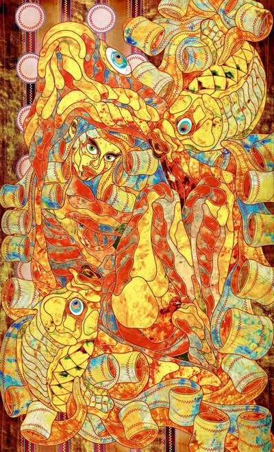 Figura de mosaico de vivos colores de Kostyantin Malginov