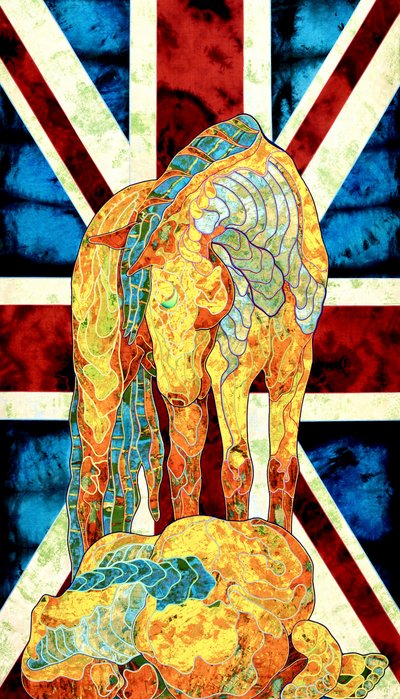 Caballo con la Union Jack en colores vivos de Kostyantin Malginov