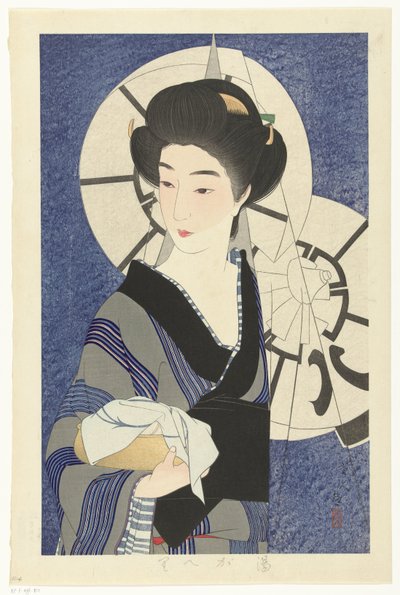 Después de una visita a la casa de baños Yugaeri (título sobre objeto) de Kotondo Torii