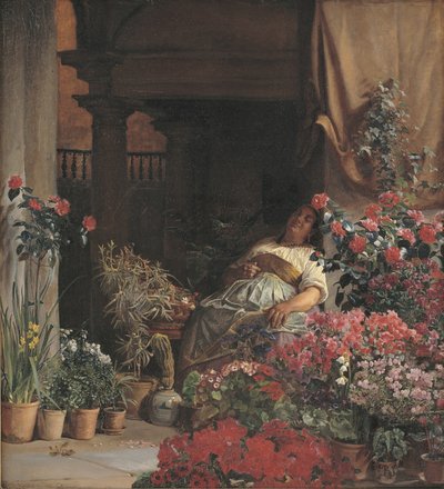 Una vendedora de flores florentina de Kristian Zahrtmann