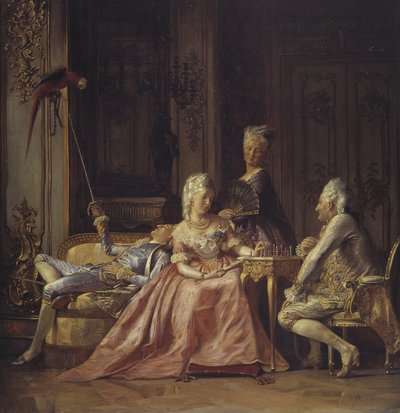 Escena de la corte de Christian VII de Dinamarca de Kristian Zahrtmann