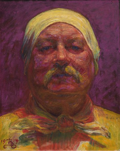 Autorretrato a la luz de una lámpara de Kristian Zahrtmann