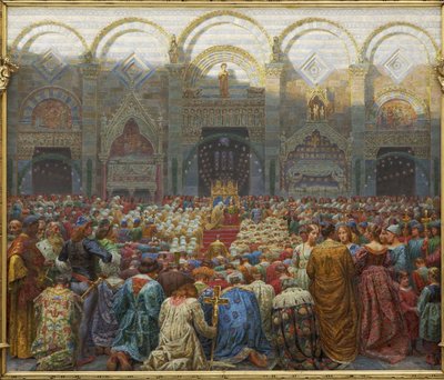 La boda mística entre el obispo y la abadesa de Pistoia de Kristian Zahrtmann