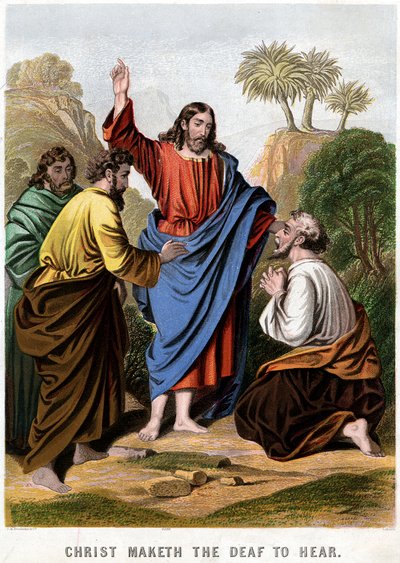 Cristo hace oír a los sordos, 1860 de Kronheim and Co