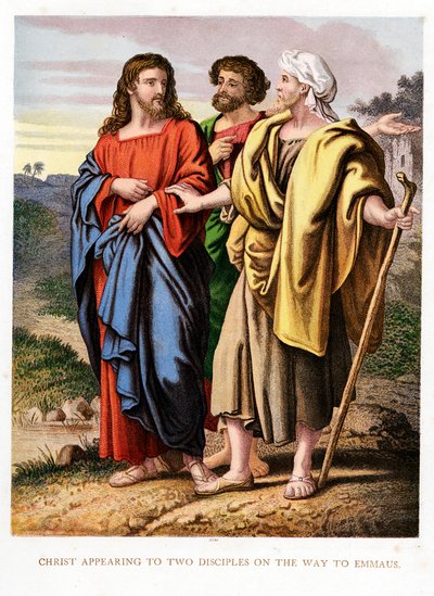 Cristo apareciendo a los dos discípulos en el camino a Emaús de Kronheim and Co