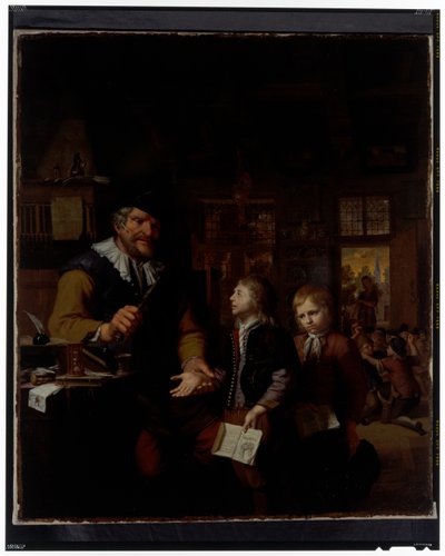 Un maestro reprendiendo a dos niños de Krzyztof (1659 1729) Lubieniecki