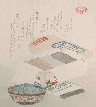 Pasteles y comida hecha de algas de Kubo Shunman