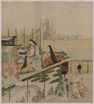 Damas de la corte haciendo muñecas, 1790s de Kubo Shunman