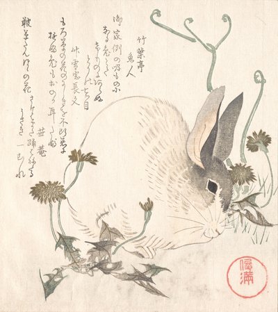 Liebre y diente de león de Kubo Shunman