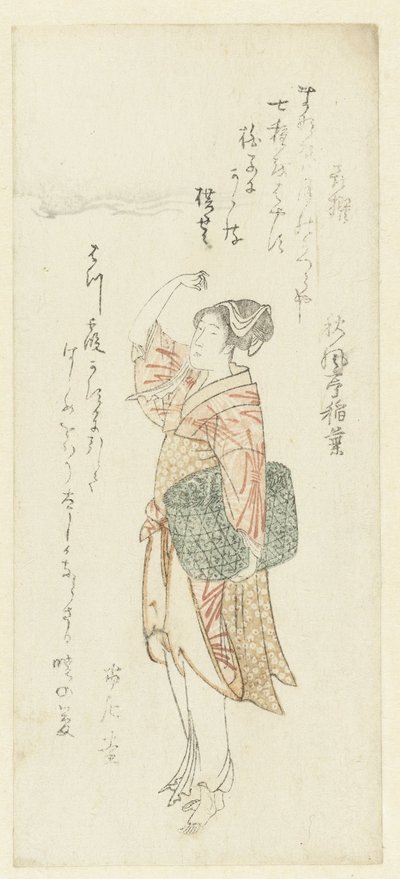Una mujer pescadora de Kubota Shunman (attributed to)