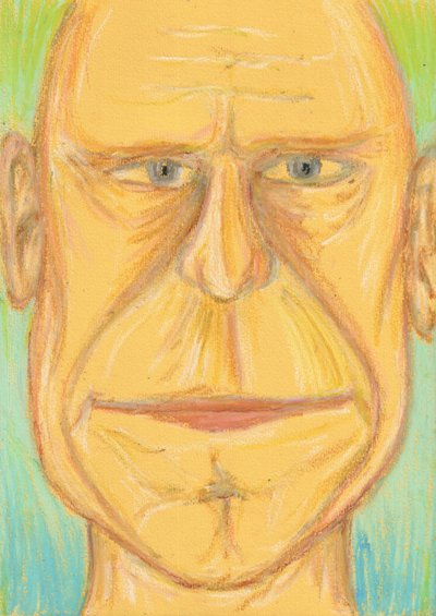Retrato de un hombre calvo con aire serio de Kulik