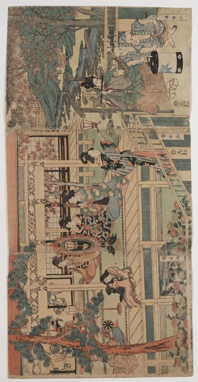 Transeúnte Disfrutando de un Concierto Nocturno de Kuninaga Utagawa