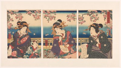 Prosperidad en las montañas a lo largo del río Sumida de Kunisada (II) , Utagawa