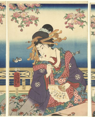 Prosperidad en las montañas a lo largo del río Sumida de Kunisada (II) , Utagawa