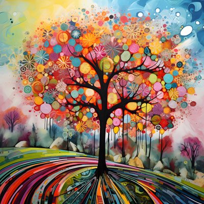Árbol en el jardín de flores 4 de Kurt Heppke