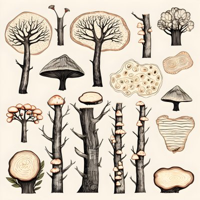 Tronco de árbol secciones, boho clipart, patrón de dibujo boho, tronco boho 3 de Kurt Heppke