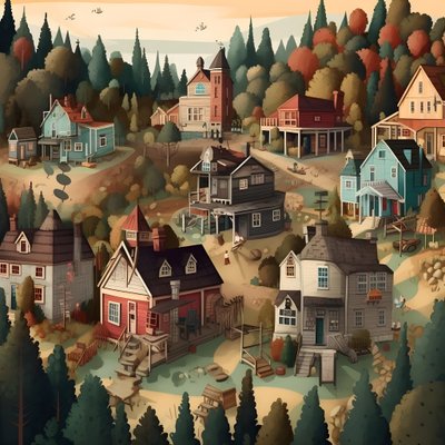 Dibujo de casas en estilo cartoon 2 de Kurt Heppke