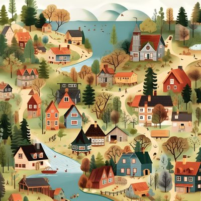 Dibujo de casas en estilo cartoon 4 de Kurt Heppke