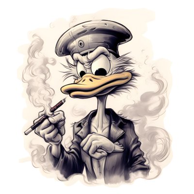 Scrooge McDuck, fumando un gran porro de marihuana 1 de Kurt Heppke