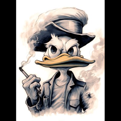 Scrooge McDuck, fumando un gran porro de marihuana 2 de Kurt Heppke