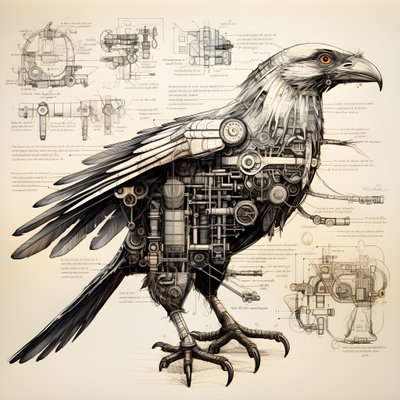 Planos del pájaro mecánico de vapor de Da vinci 2 de Kurt Heppke