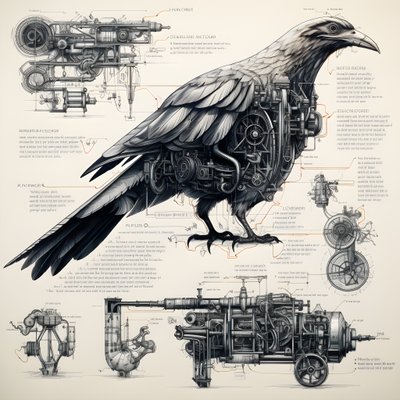Planos del pájaro mecánico a vapor de Da vinci 3 de Kurt Heppke