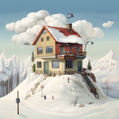 Una casa con gorro de esquí 1 de Kurt Heppke