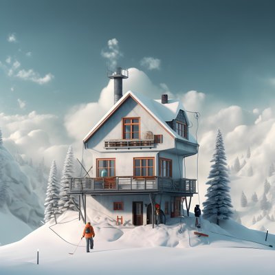 Una casa con gorro de esquí 2 de Kurt Heppke