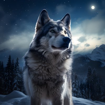 Un majestuoso lobo gris en la cima de una montaña nevada 2 de Kurt Heppke