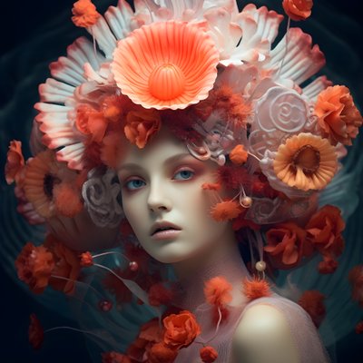 Retrato en primer plano de las bellas flores submarinas de las anémonas de mar Actinia Goettin 2 de Kurt Heppke