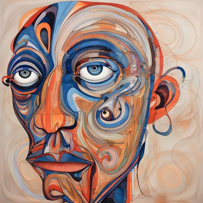 Cara, espiral para los ojos y un pájaro para la nariz... 1 de Kurt Heppke