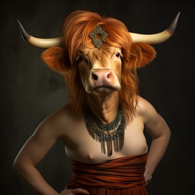 Vaca de las tierras altas como Marilyn Monroe 1 de Kurt Heppke