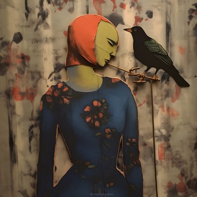 Muñeca de madera y pájaro 3 de Kurt Heppke