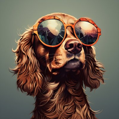Perro, dibujos animados, gafas de sol 4 de Kurt Heppke