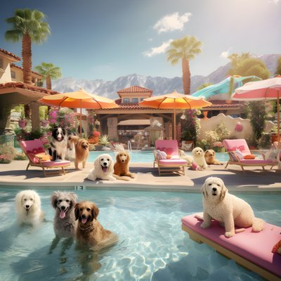 Hunde-Poolparty en Palm Springs 3 de Kurt Heppke