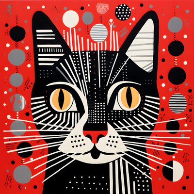 Gato a rayas negras y rojas 1 de Kurt Heppke