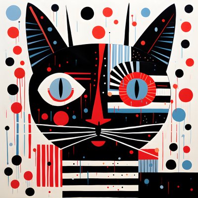 Gato a rayas negras y rojas 2 de Kurt Heppke