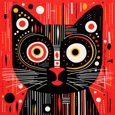 Gato a rayas negras y rojas 3 de Kurt Heppke