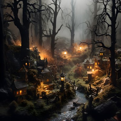 Bosque de Halloween en miniatura con árboles brumosos y una atmósfera espeluznante 2 de Kurt Heppke