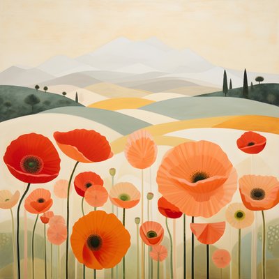 Amapolas en Toscana 2 de Kurt Heppke