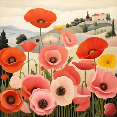 Amapolas en Toscana 3 de Kurt Heppke