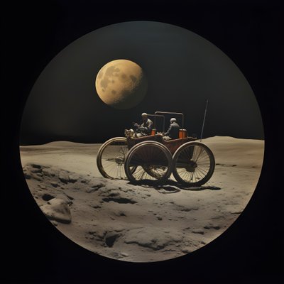 Escarabajo lunar, paisaje lunar con cráteres 1 de Kurt Heppke