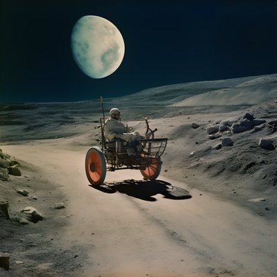 Escarabajo lunar, paisaje lunar con cráteres 2 de Kurt Heppke