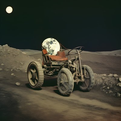 Escarabajo lunar, paisaje lunar con cráteres 4 de Kurt Heppke
