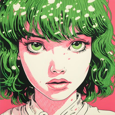 Risografía de una tierna niña 2 de Kurt Heppke