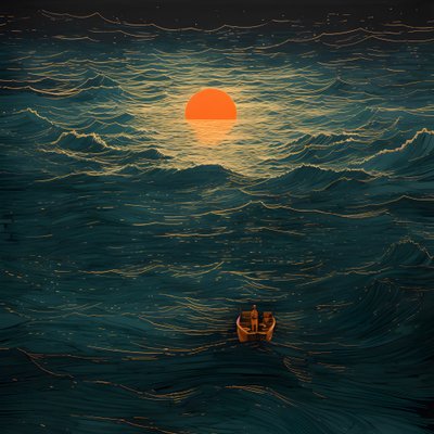 Dos barcos se deslizaban silenciosamente por aguas negras como la tinta hacia el remolino de Caribdis, con la luna llena como única luz en el mundo vacío del Mar del Norte. 4 de Kurt Heppke