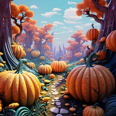 coloridas calabazas en 3D 2 de Kurt Heppke