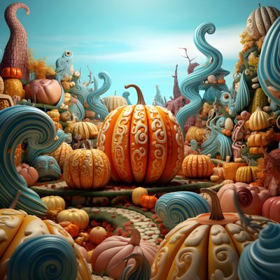 coloridas calabazas en 3D 4 de Kurt Heppke
